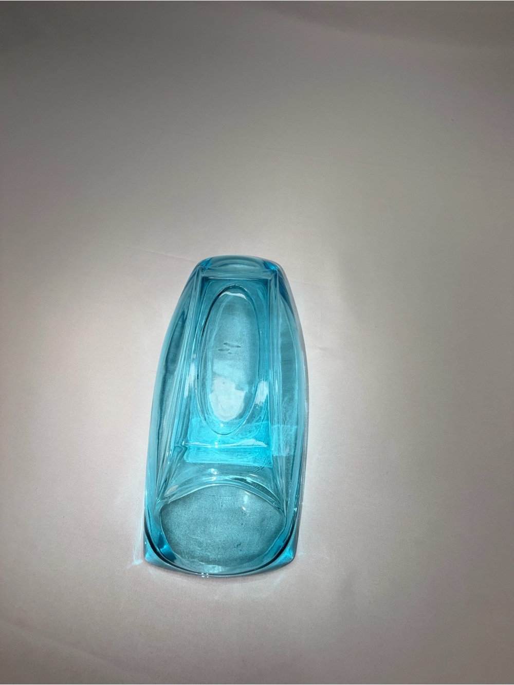 Vintage Hazel Atlas Capri Blue Glass Candy Relish Serving Dish MCM Aqua 10” - Picture 5 of 5